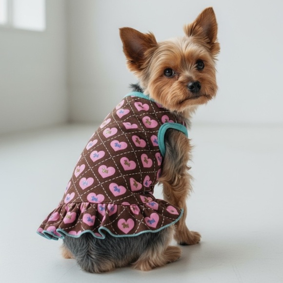 Heart Patterned Dog Dress - Picture 1 of 8